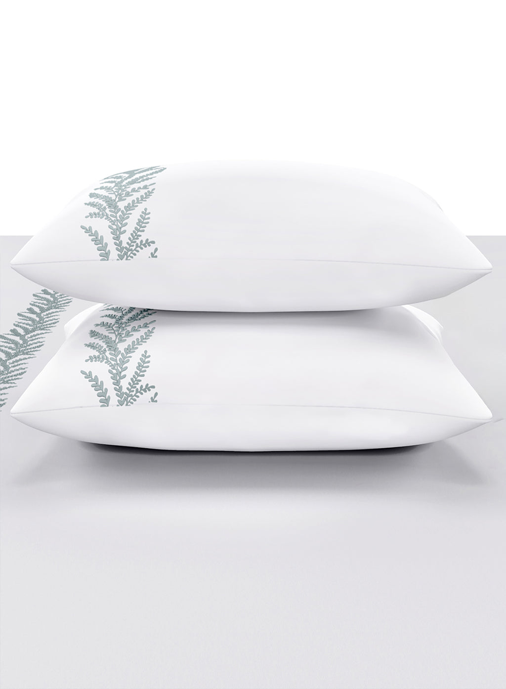 WOODFERN-BRILLIANT WHITE-CELESTE KING BED SHEET SET