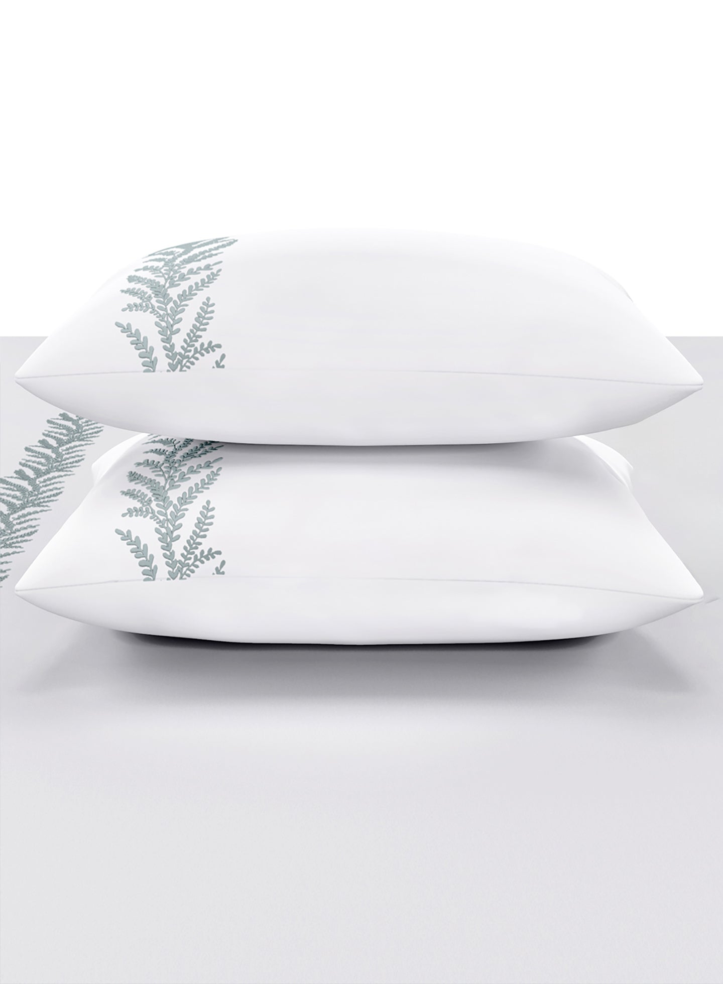 WOODFERN-BRILLIANT WHITE-CELESTE KING BED SHEET SET