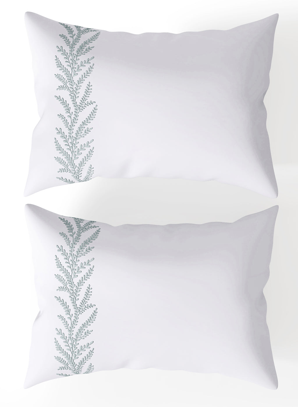 WOODFERN-BRILLIANT WHITE-CELESTE KING BED SHEET SET