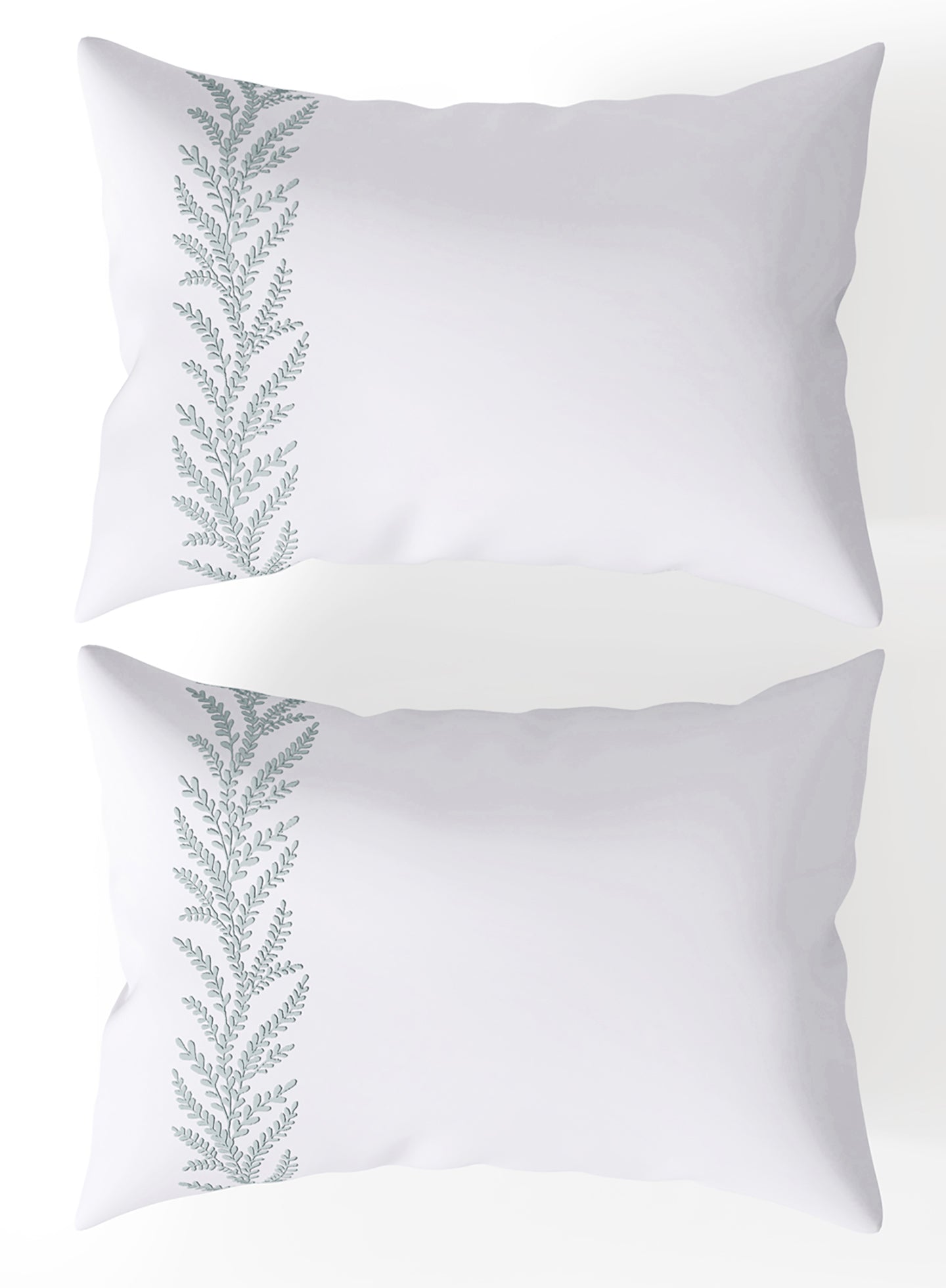 WOODFERN-BRILLIANT WHITE-CELESTE KING BED SHEET SET