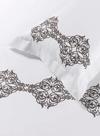 MAGNUS-BRILLIANT WHITE-CHARCOAL KING BED SHEET SET