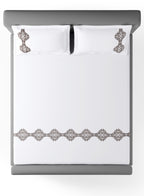 MAGNUS-BRILLIANT WHITE-CHARCOAL KING BED SHEET SET