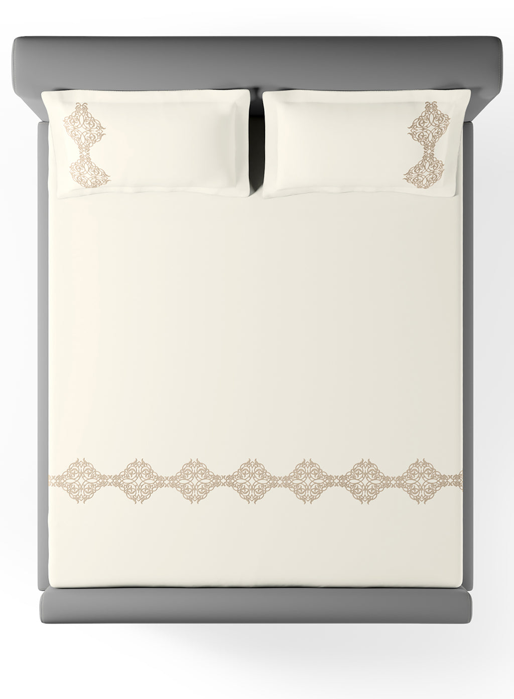 MAGNUS-STAR WHITE-OYSTER KING BED SHEET SET