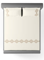 MAGNUS-STAR WHITE-OYSTER KING BED SHEET SET