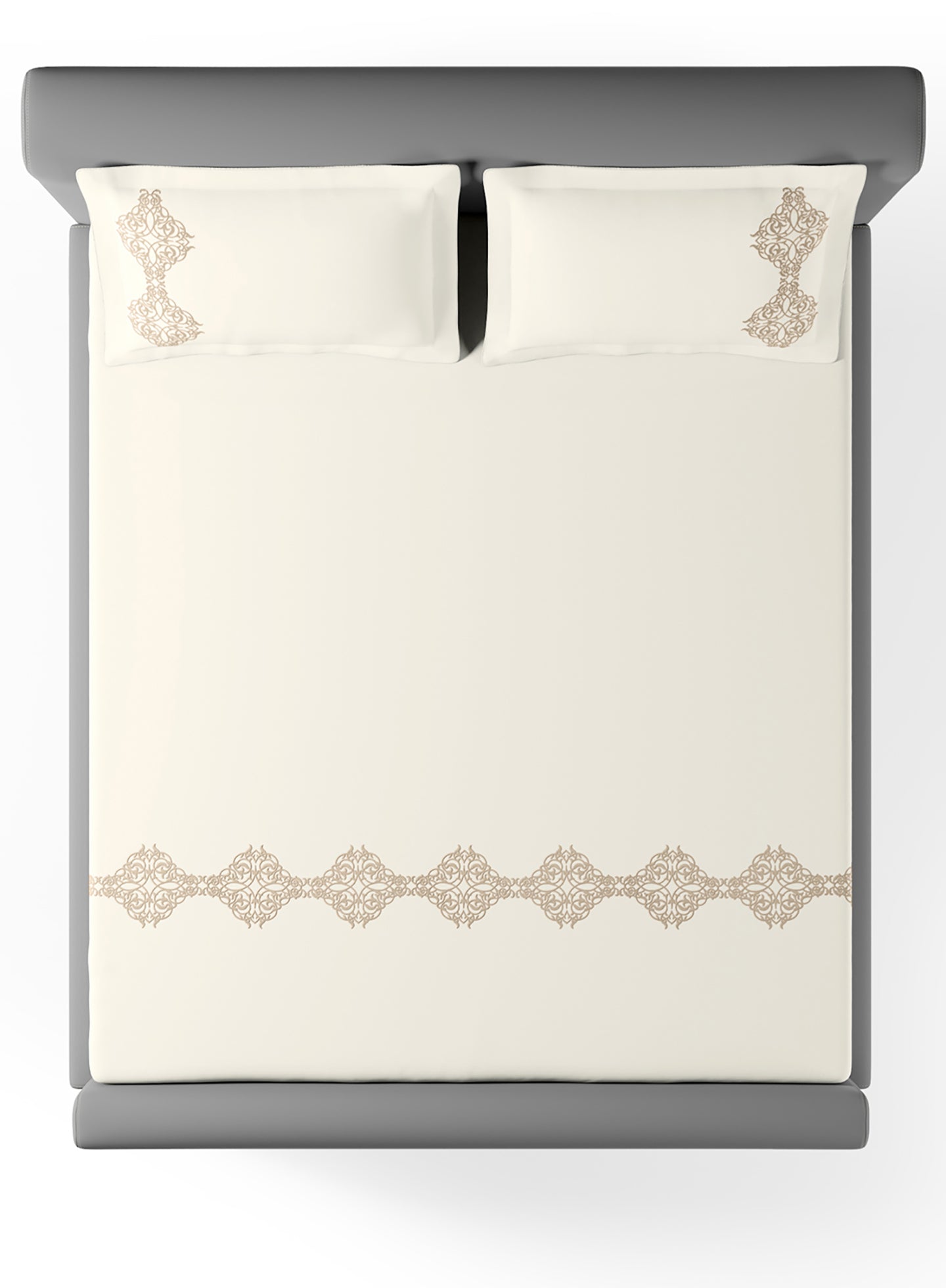 MAGNUS-STAR WHITE-OYSTER KING BED SHEET SET