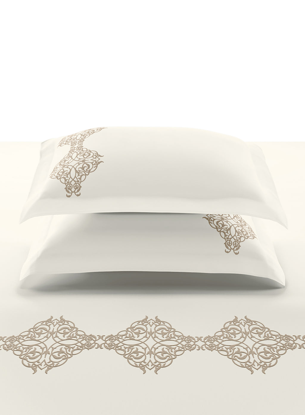MAGNUS-STAR WHITE-OYSTER KING BED SHEET SET