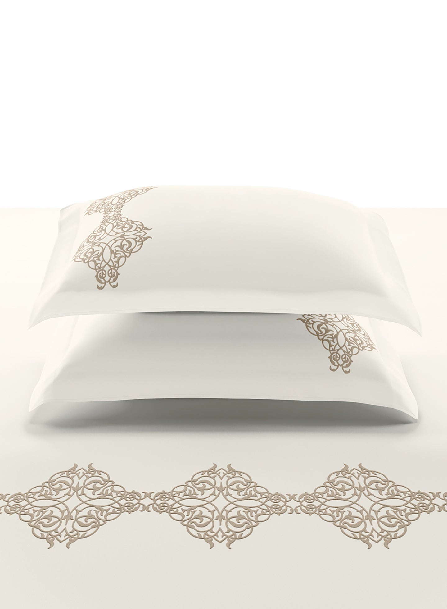 MAGNUS-STAR WHITE-OYSTER KING BED SHEET SET