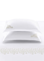 JARDINE-BRILLIANT WHITE-IVORY KING BED SHEET SET