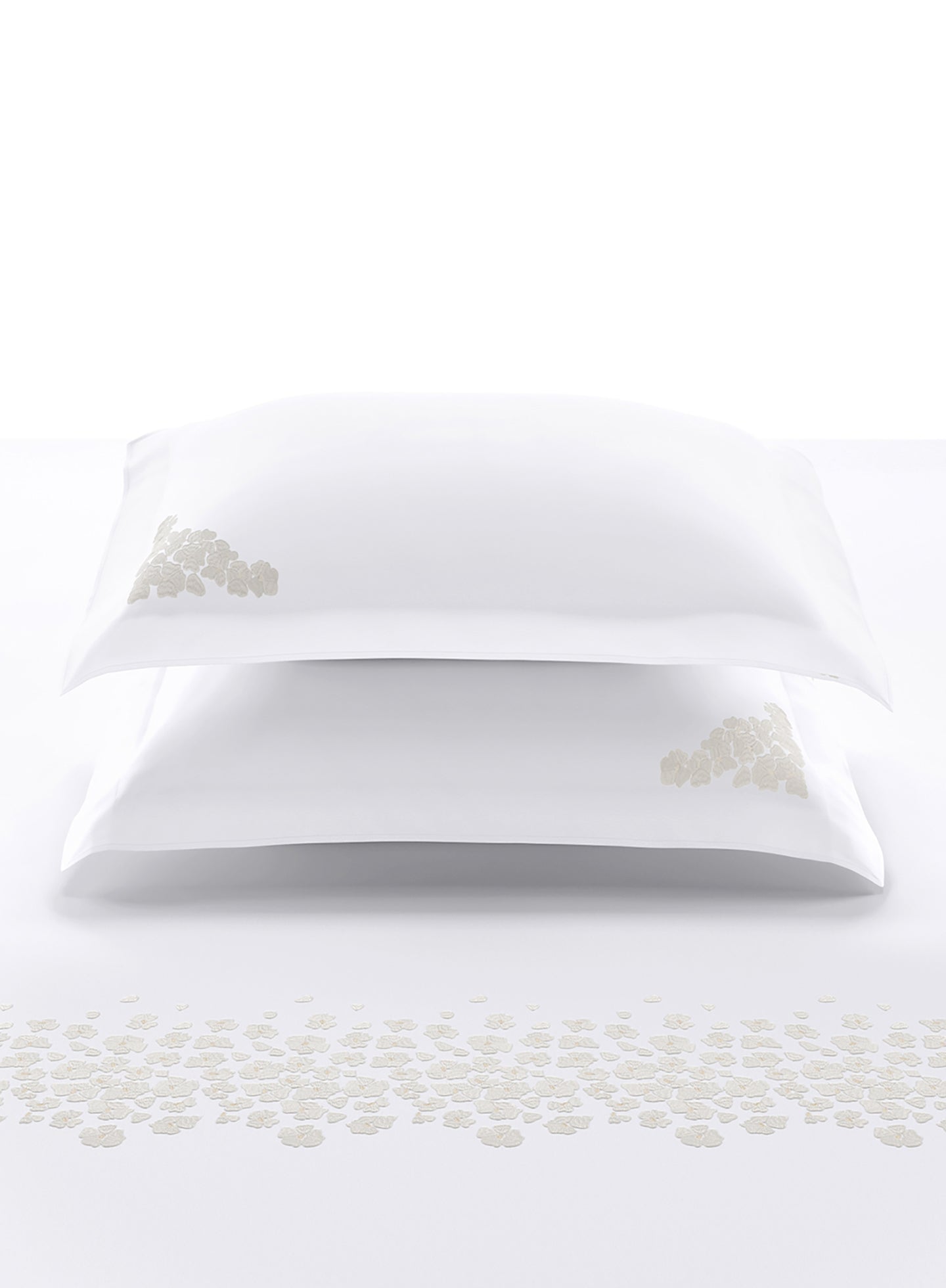 JARDINE-BRILLIANT WHITE-IVORY KING BED SHEET SET