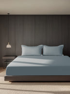 SLATE BLUE KING BED SHEET SET