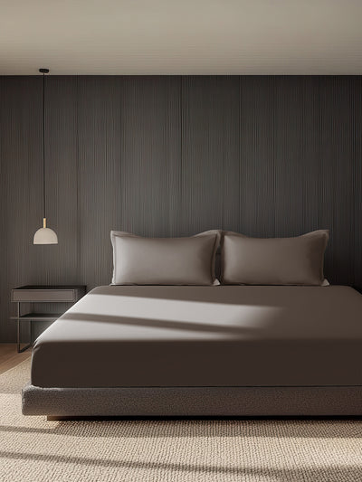 RUSTIC BROWN KING BED SHEET SET