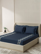 LUCID-NAVY KING BED SHEET SET