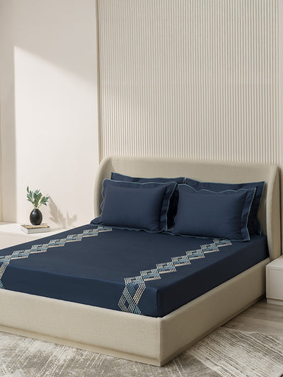 LUCID-NAVY KING BED SHEET SET
