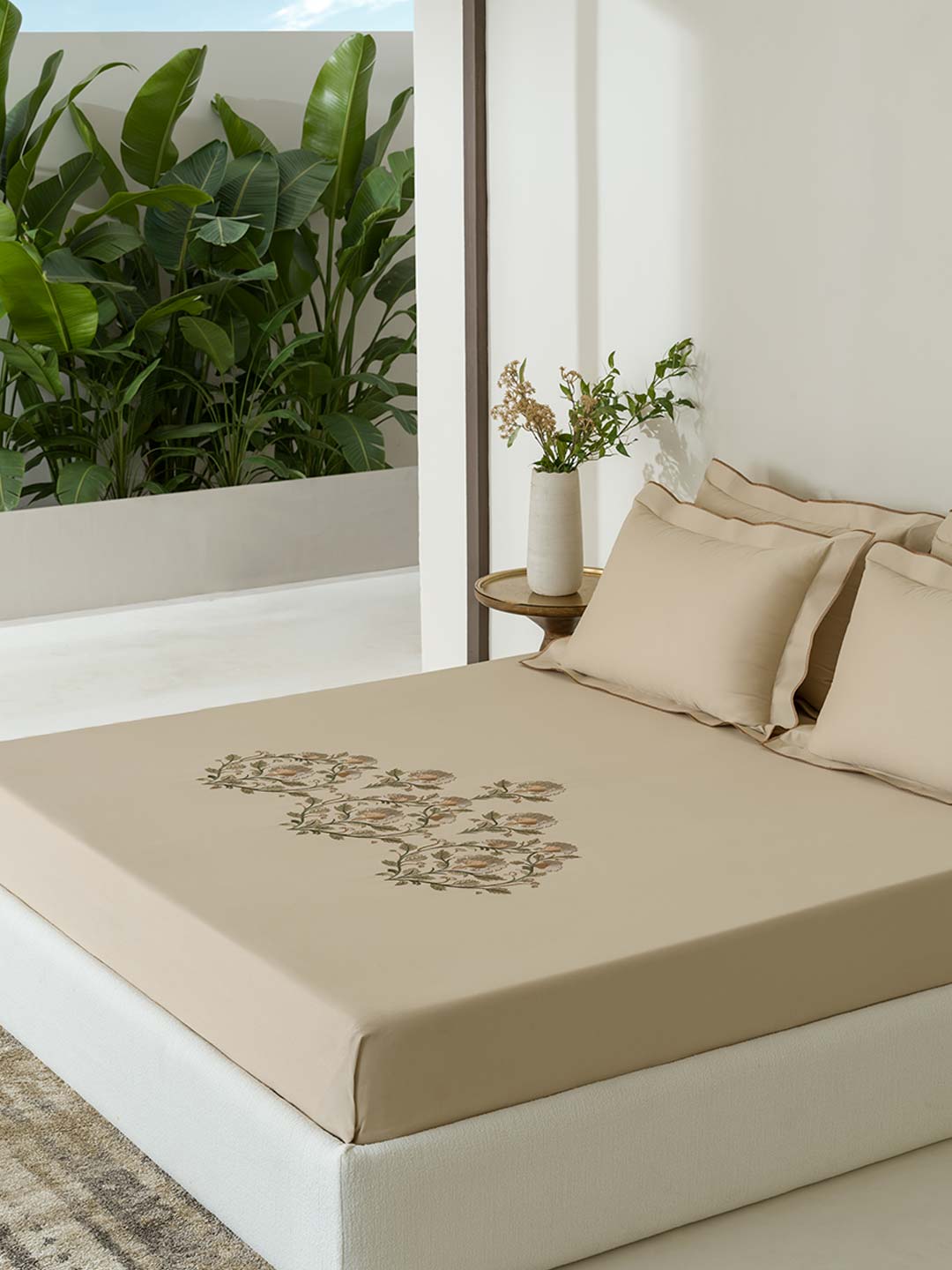 ELORIA-NEW LINEN KING BED SHEET SET