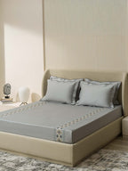 CORSICA-NEW GREY KING BED SHEET SET