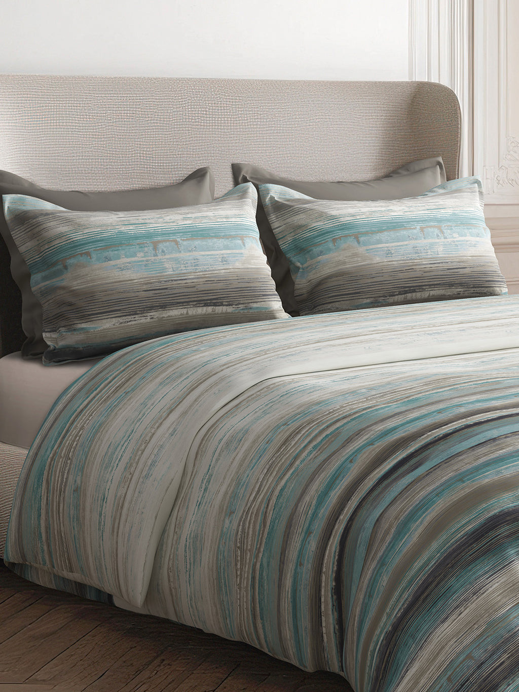 CHESTER-BLUE MIST KING BED SHEET SET