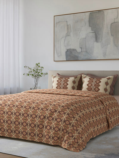 KILIM-TERRACOTTA KING BED SHEET SET