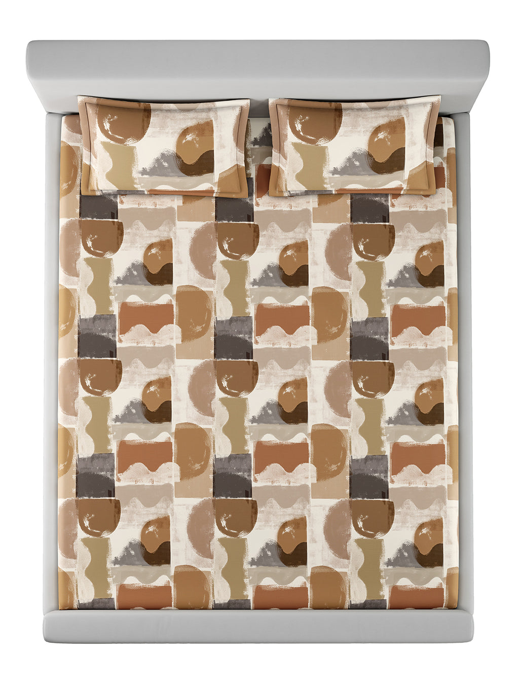 QUANTIS-BRICK DUST KING BED SHEET SET