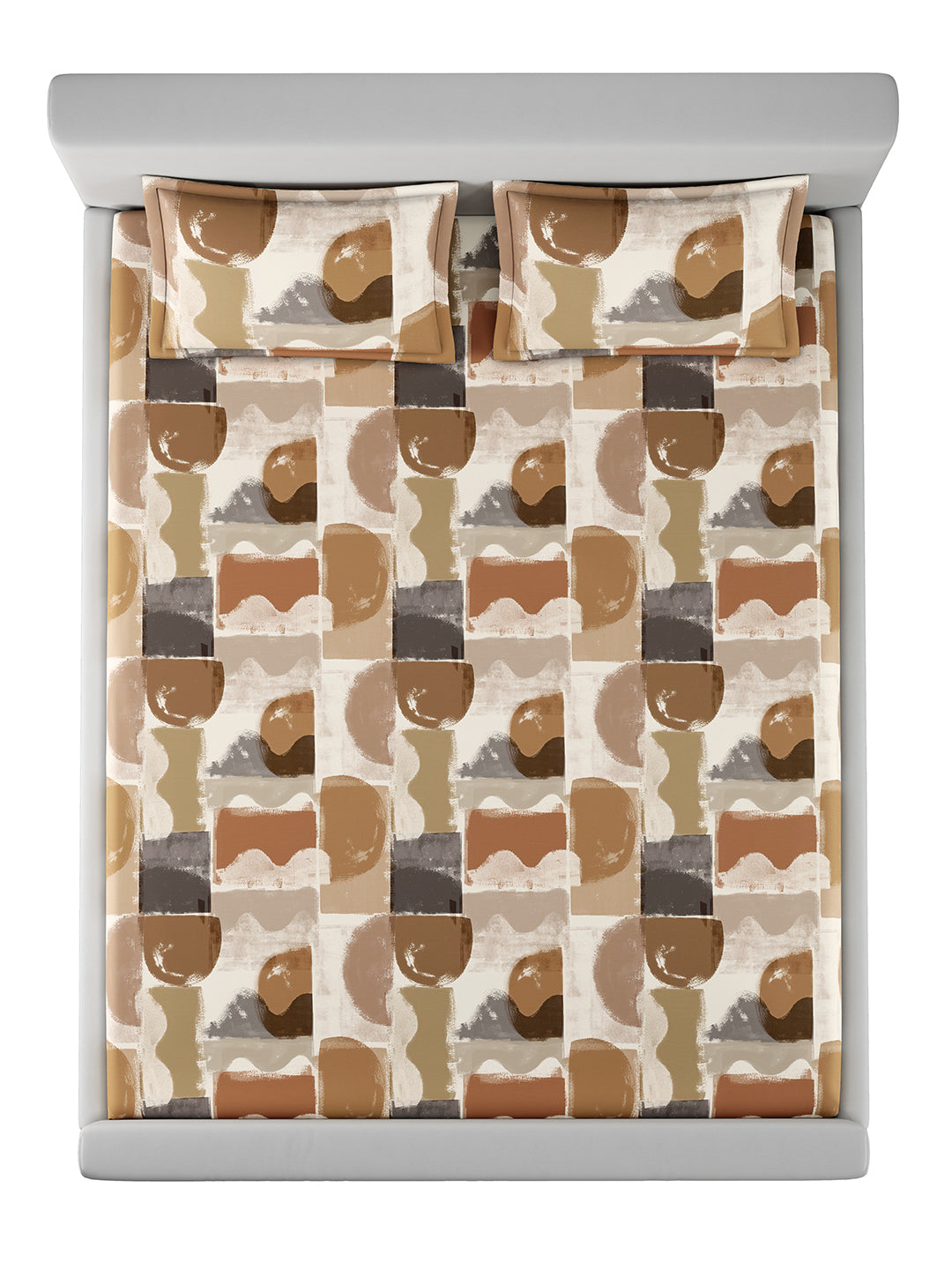 QUANTIS-BRICK DUST KING BED SHEET SET