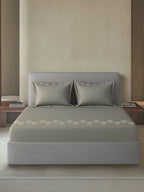 BLOSSOM-MOSS GRAY KING BED SHEET SET