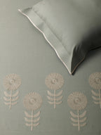 BLOSSOM-MOSS GRAY KING BED SHEET SET