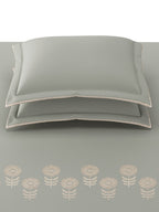 BLOSSOM-MOSS GRAY KING BED SHEET SET