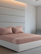 SWIRL-COPPER BROWN KING BED SHEET SET