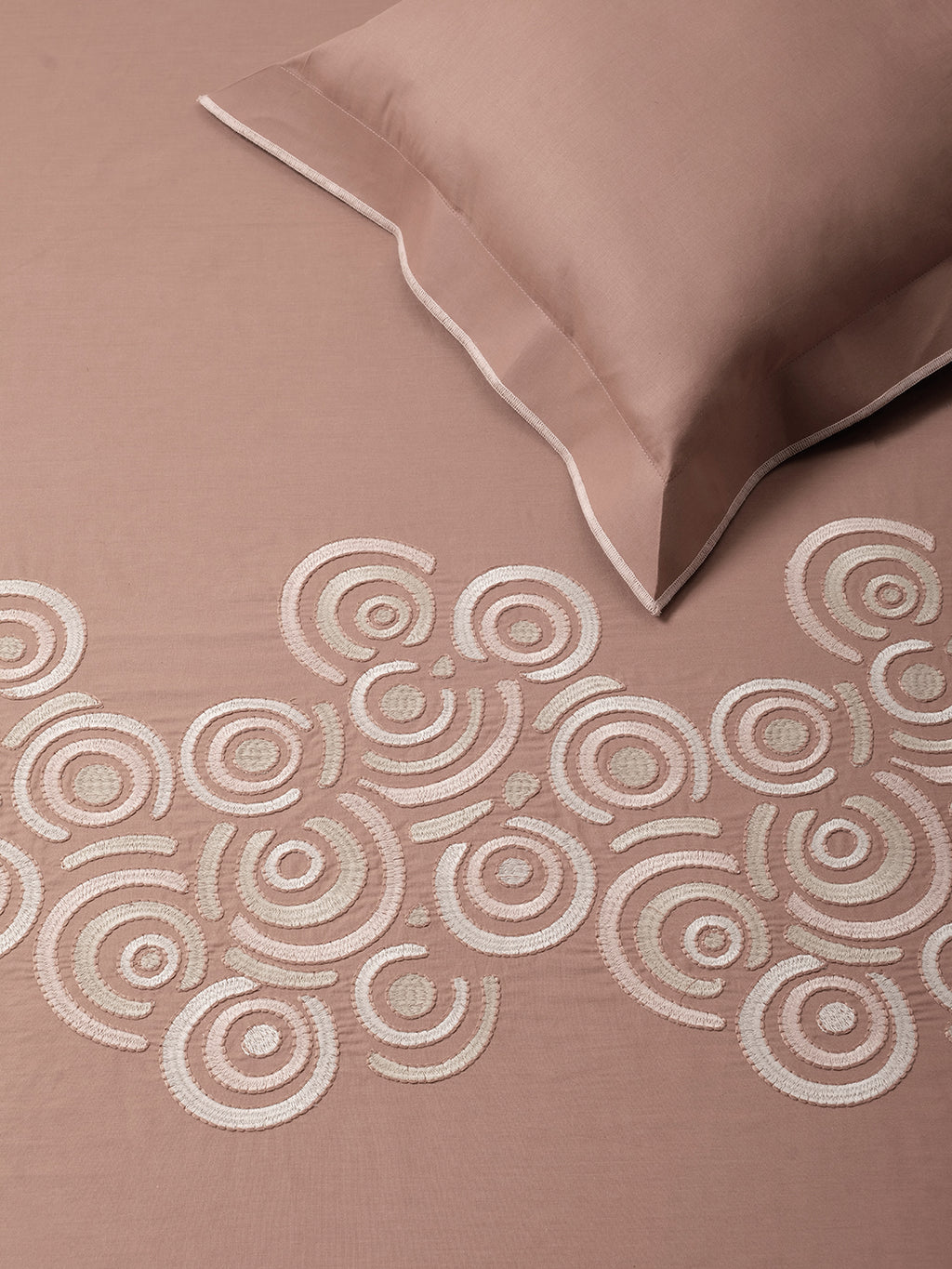 SWIRL-COPPER BROWN KING BED SHEET SET