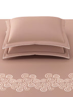 SWIRL-COPPER BROWN KING BED SHEET SET