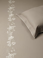 GERANIUM-TAUPE KING BED SHEET SET