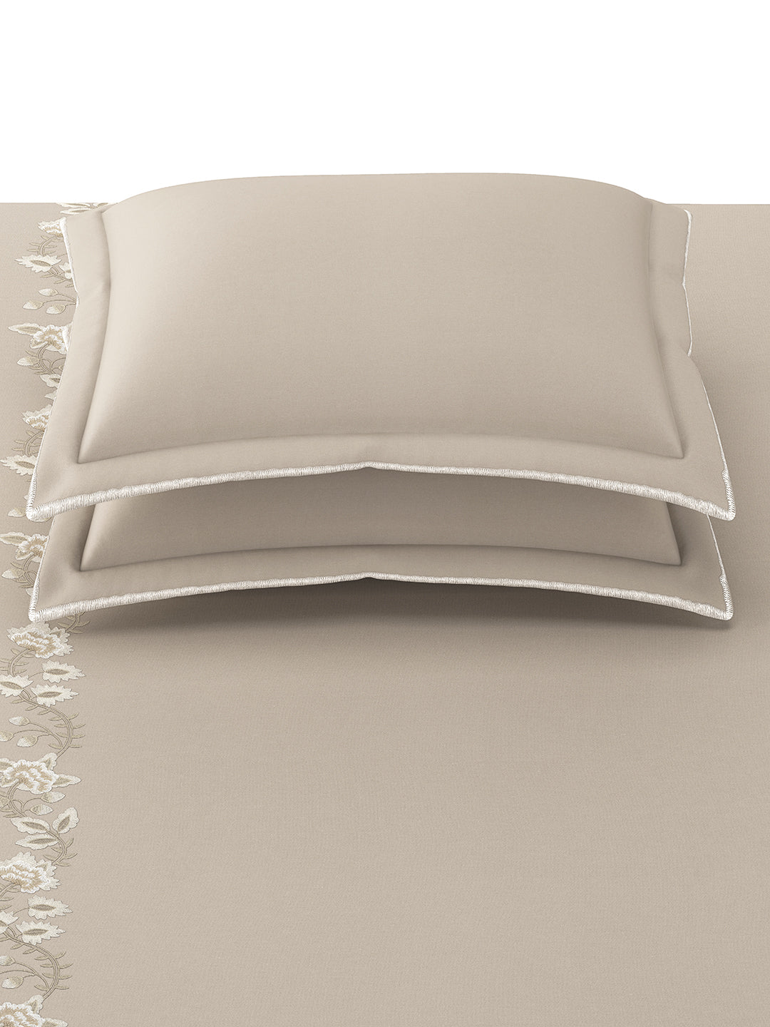 GERANIUM-TAUPE KING BED SHEET SET