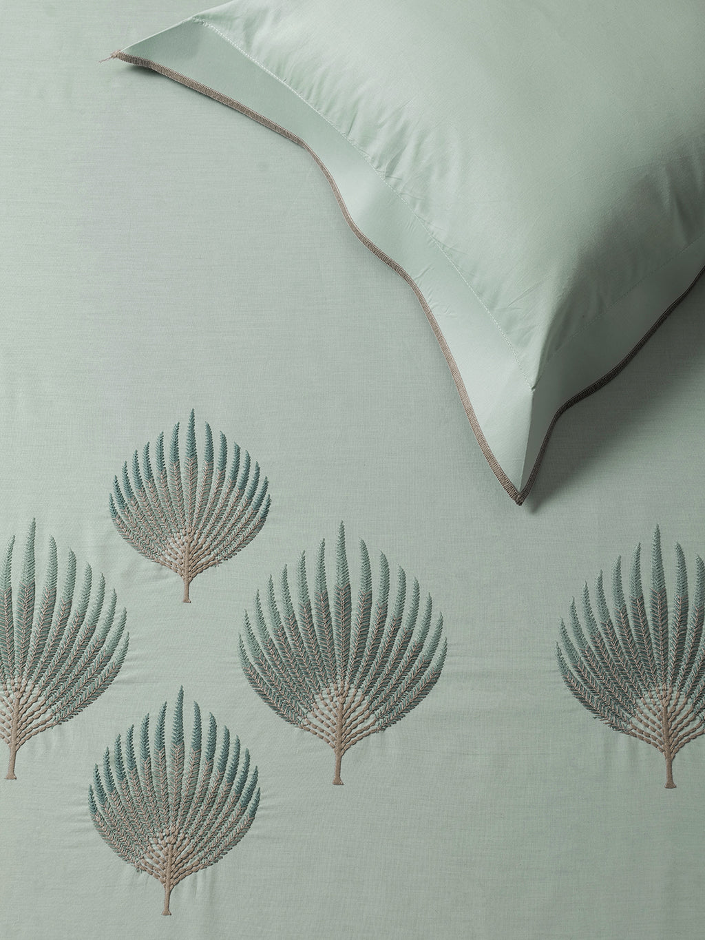 PALMETTE-FROSTY MINT KING BED SHEET SET
