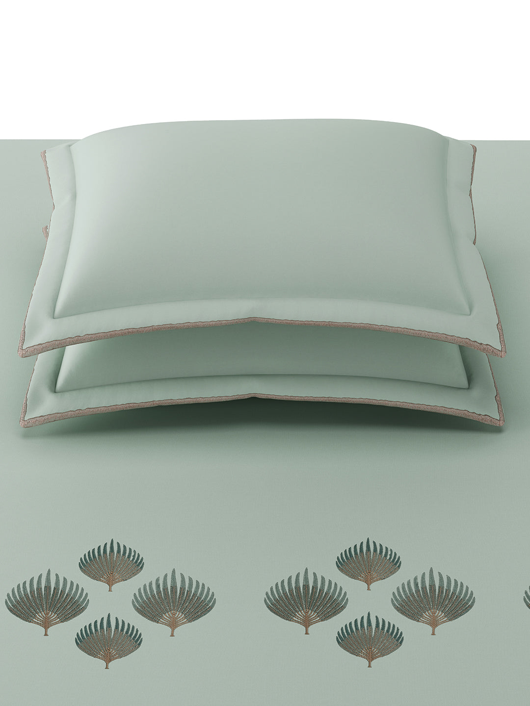 PALMETTE-FROSTY MINT KING BED SHEET SET