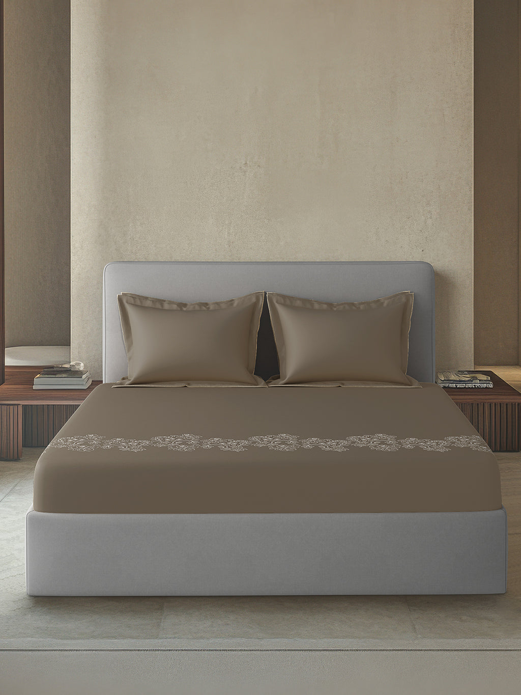 WILDFLOWER-CAPPUCCINO KING BED SHEET SET