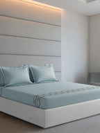AXEL-STONE BLUE KING BED SHEET SET