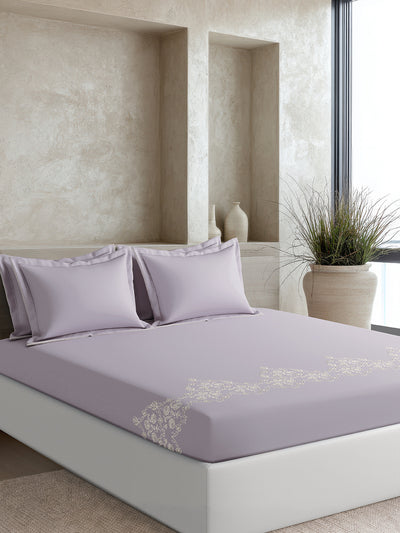 BAROQUE-LAVENDER KING BED SHEET SET