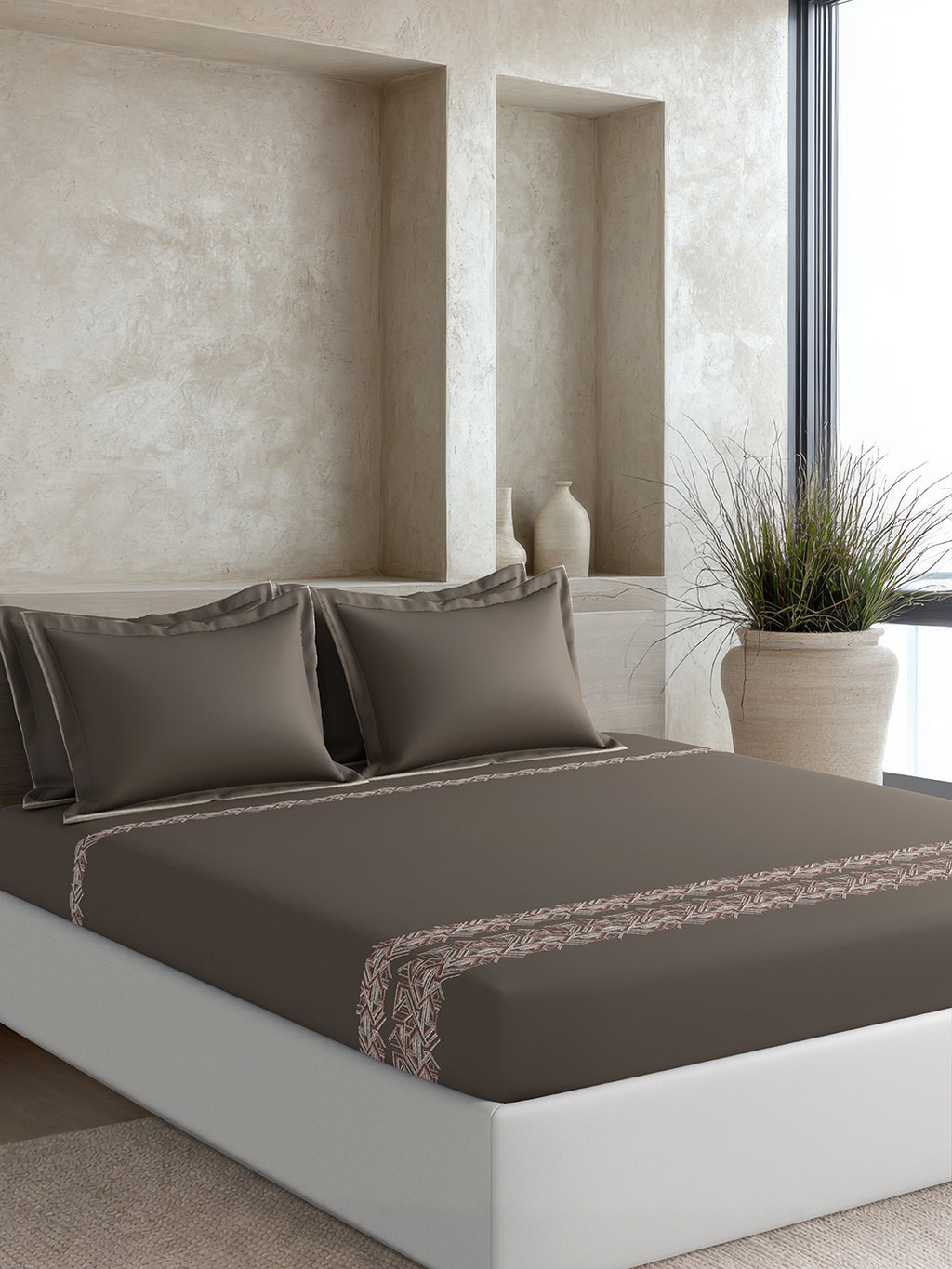 UNITY-DARK TRUFFLE KING BED SHEET SET