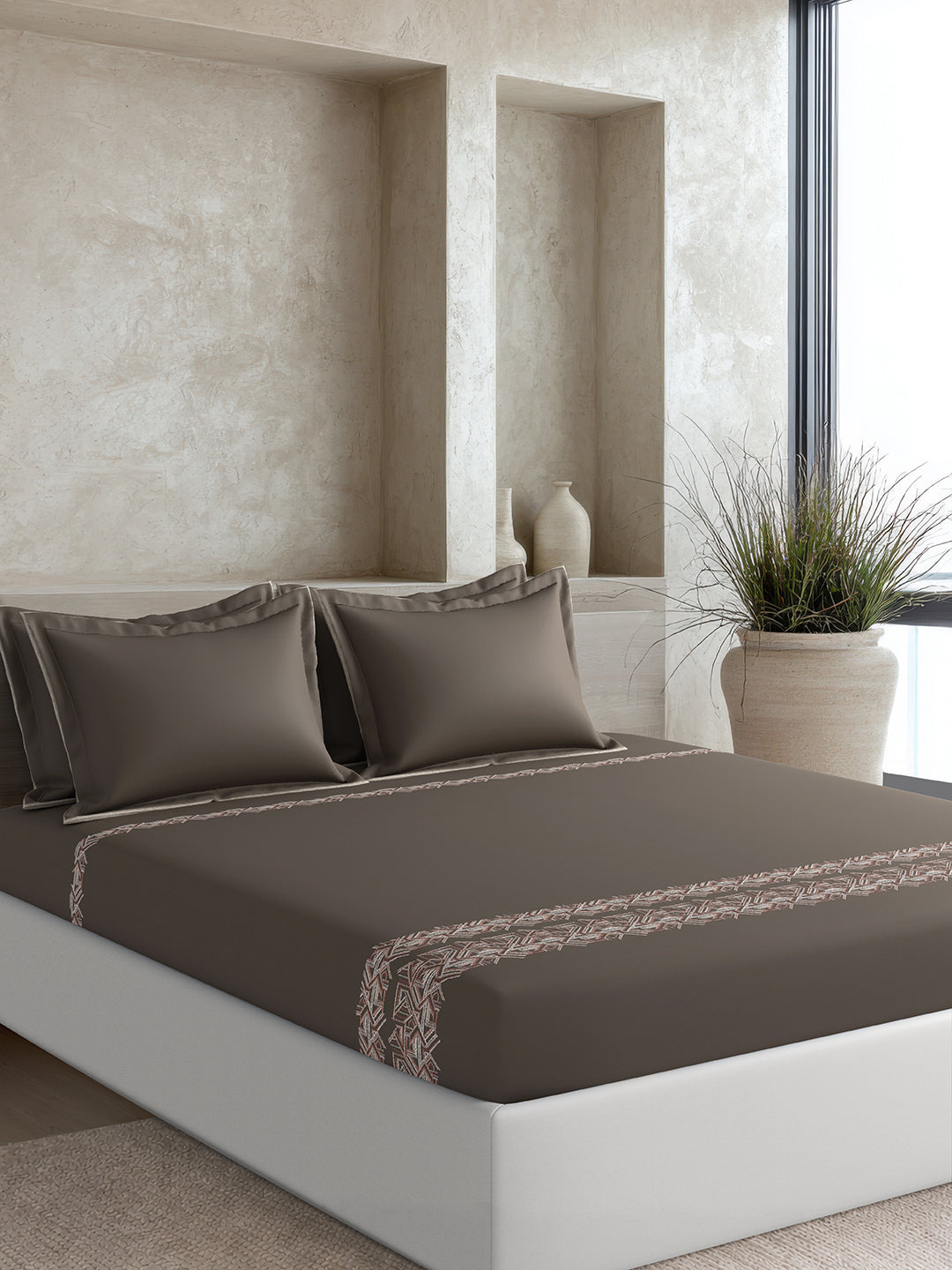 UNITY-DARK TRUFFLE KING BED SHEET SET
