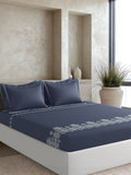 LORENZO-NAVY KING BED SHEET SET