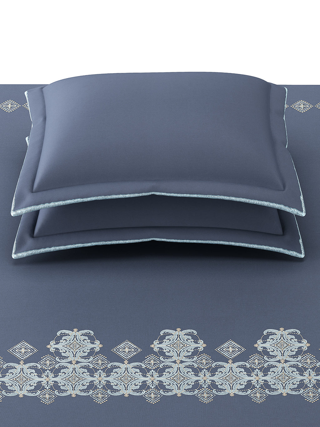 LORENZO-NAVY KING BED SHEET SET