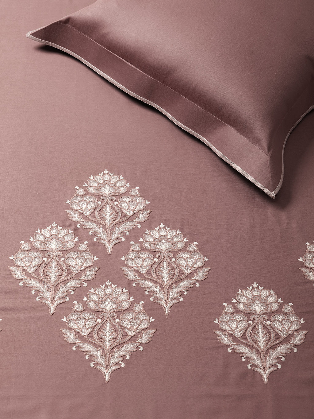 DAMASCUS-ASH ROSE KING BED SHEET SET