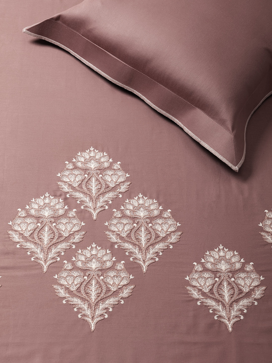 DAMASCUS-ASH ROSE KING BED SHEET SET
