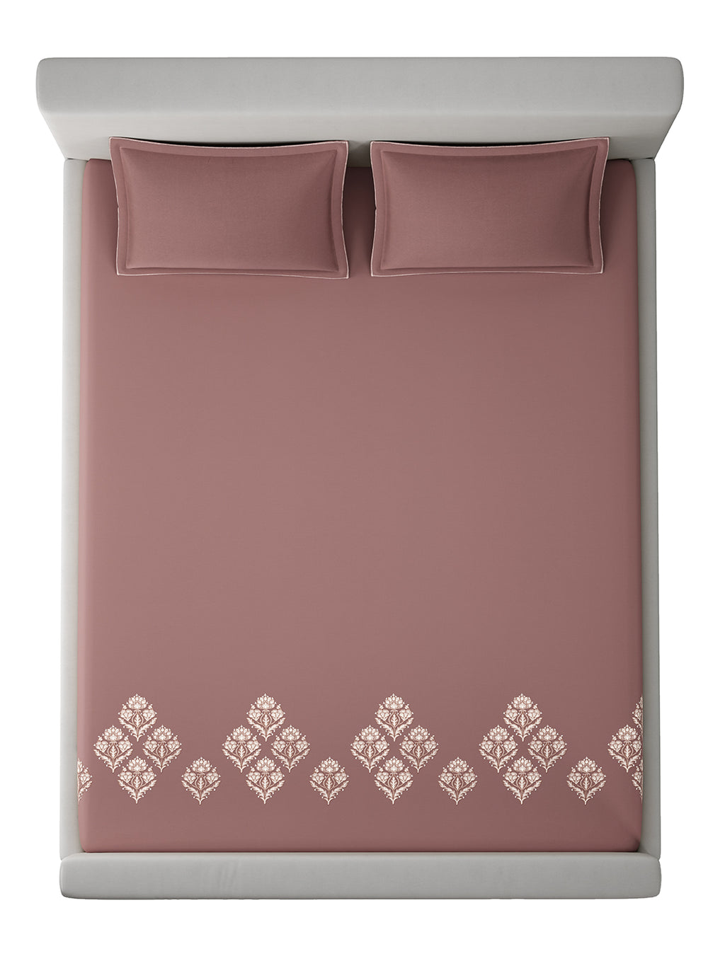 DAMASCUS-ASH ROSE KING BED SHEET SET