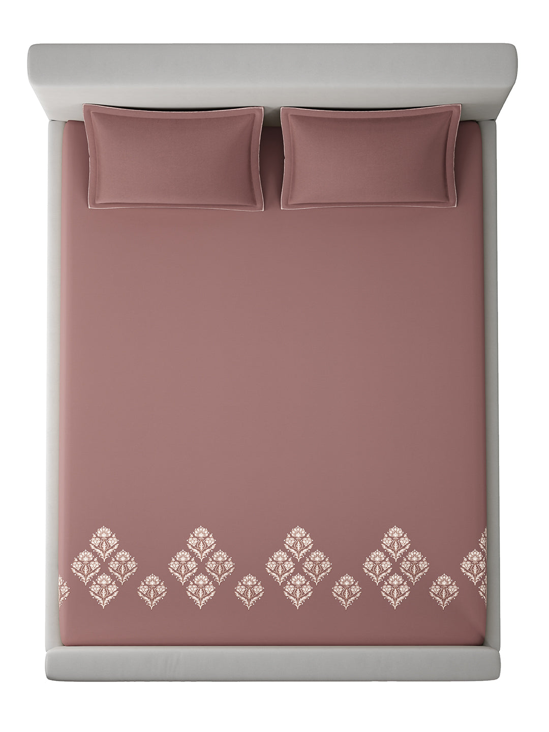DAMASCUS-ASH ROSE KING BED SHEET SET