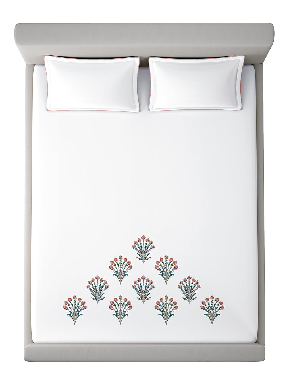 THISTLE-WHITE KING BED SHEET SET