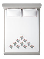 THISTLE-WHITE KING BED SHEET SET