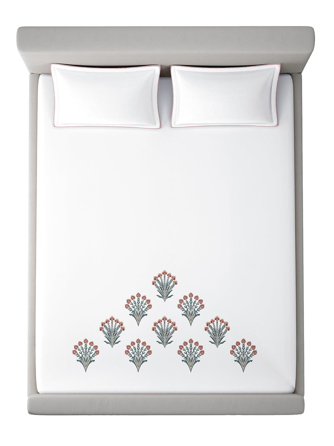 THISTLE-WHITE KING BED SHEET SET