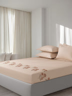 ZINNIA-PEACH KING BED SHEET SET