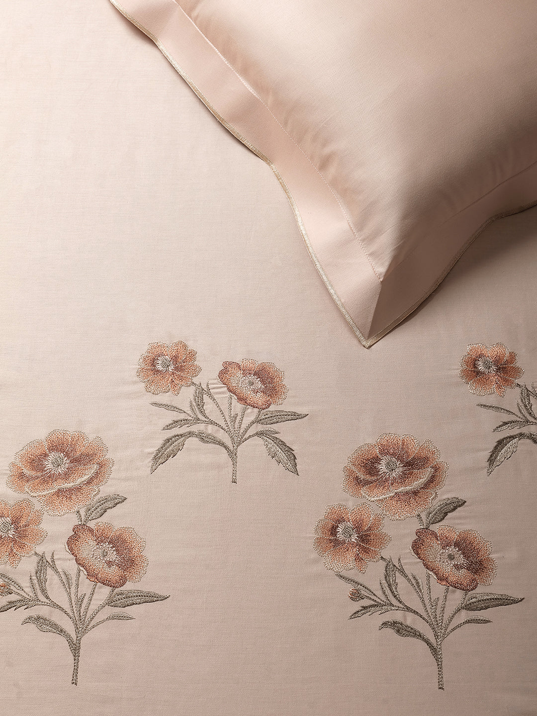 ZINNIA-PEACH KING BED SHEET SET