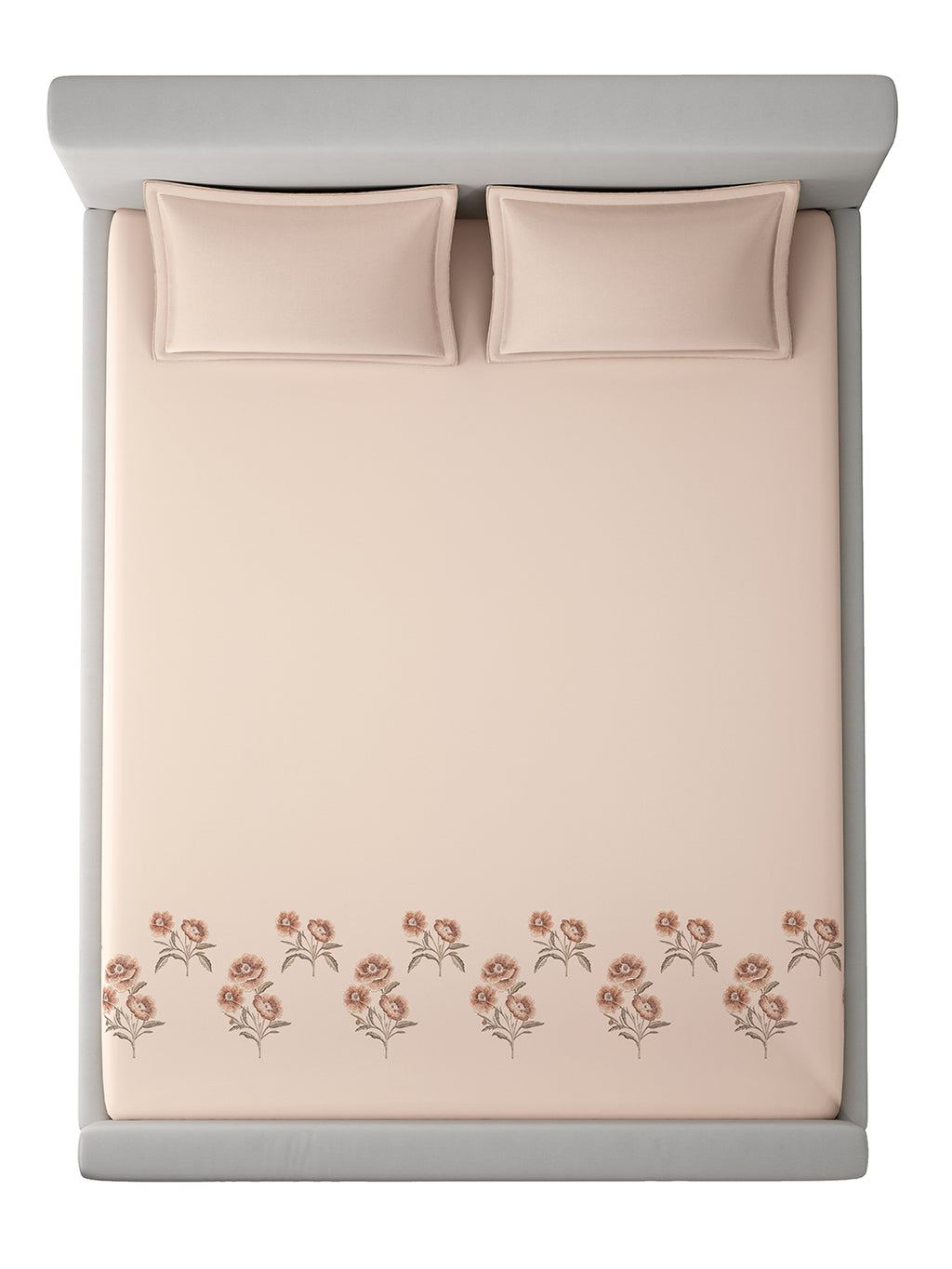 ZINNIA-PEACH KING BED SHEET SET